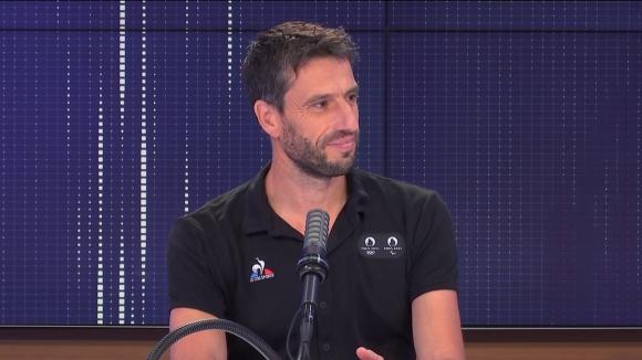 Tony Estanguet,&nbsp;président du comité d\'organisation des Jeux olympiques et paralympiques de 2024 était l\'invité du \"8h30 franceinfo\", dimanche 5 septembre 2021.