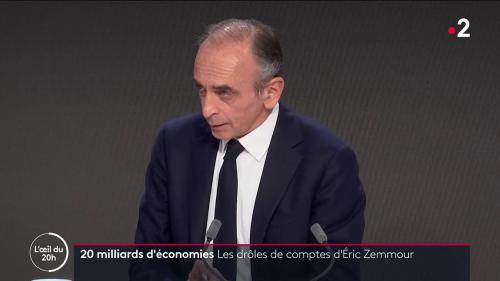 VIDEO 20 milliards d'euros d'économies : les drôles de comptes d'Eric Zemmour