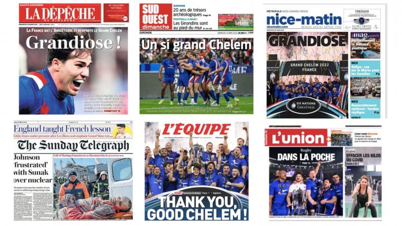 Tournoi des six nations : la presse française nage en plein bonheur, les médias britanniques reconnaissent la supériorité des Bleus