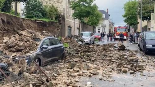 VIDEO. A Nantes, les fortes pluies d'orage provoquent l'effondrement d'un mur