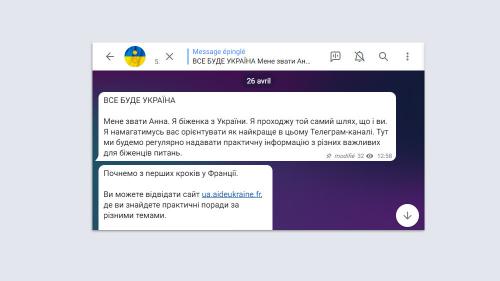 franceinfo propose un fil d'informations sur Telegram à destination des réfugiés ukrainiens en France : 