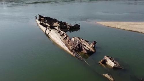 VIDEO. Sécheresse : des navires de guerre nazis refont surface dans le Danube