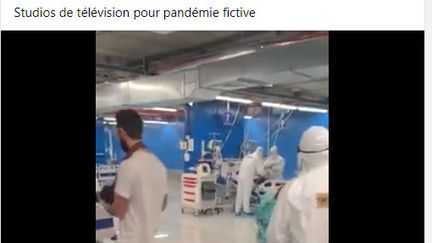 Une vidéo sortie de son contexte pour prouver que les malades du Covid-19 sont des acteurs. (Capture d'écran Facebook)