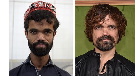 Le serveur pakistanais Rozi Khan et l'acteur Peter Dinklage
 (Aamir QURESHI, Chris DELMAS / AFP)