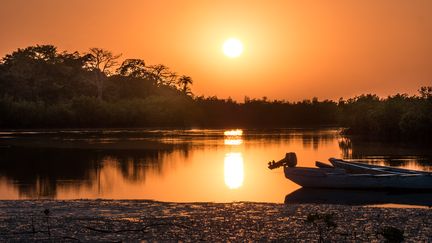 Vue de la région d'Oussouye, en Casamance, au sud du Sénégal, le 27 décembre 2019 (PHOTO BY LOUIS DENGA / XINHUA / MAXPPP)