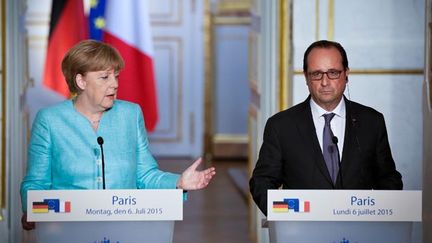 &nbsp; (La chancelière allemande et le président français au cours de leur conférence de presse commune © MAXPPP)