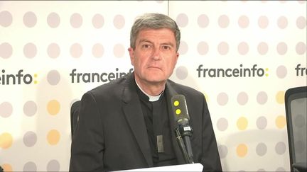 Monseigneur Éric de Moulins-Beaufort, président de la Conférence des évêques de France, le 4 juin 2024. (FRANCEINFO / RADIO FRANCE)