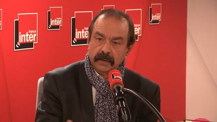 Le secrétaire général de la CGT&nbsp;Philippe Martinez, invité de France Inter le 7 janvier 2020. (FRANCE INTER / RADIO FRANCE)