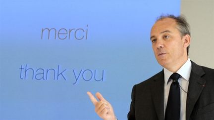 Stéphane Richard, P.D-G de France Télecom présente son plan "Conquêtes 2015", à Paris, le 5/7/2101 (AFP/Eric Piermont)