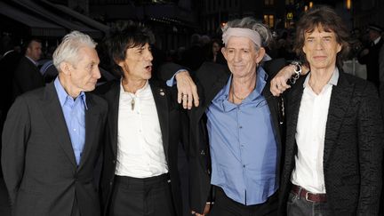 Charlie Watts, Ronnie Wood, Keith Richards et Mick Jagger des Rollins Stones, à Londres le 18 octobre 2012 (FACUNDO ARRIZABALLAGA / EPA / MaxPPP)