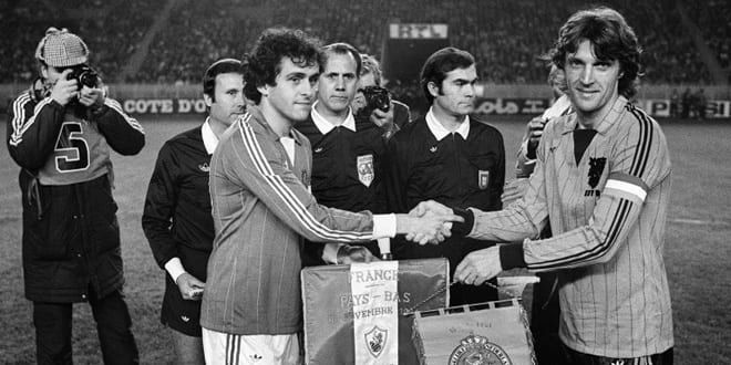 Michel Platini et Ruud Krol en 1981