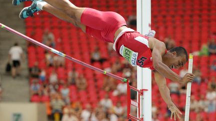 L'am&eacute;ricain Ashton Eaton aux mondiaux d'athl&eacute;tisme le 11 ao&ucirc;t 2013. (MICHAEL KAPPELER / DPA)