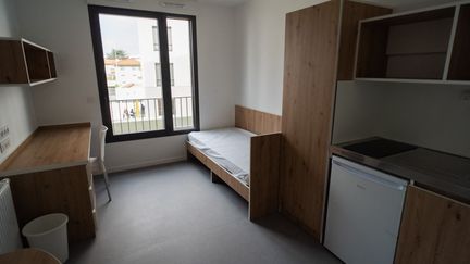 Une chambre de Crous, à Lyon, le 2 septembre 2022. (NICOLAS LIPONNE / HANS LUCAS / AFP)