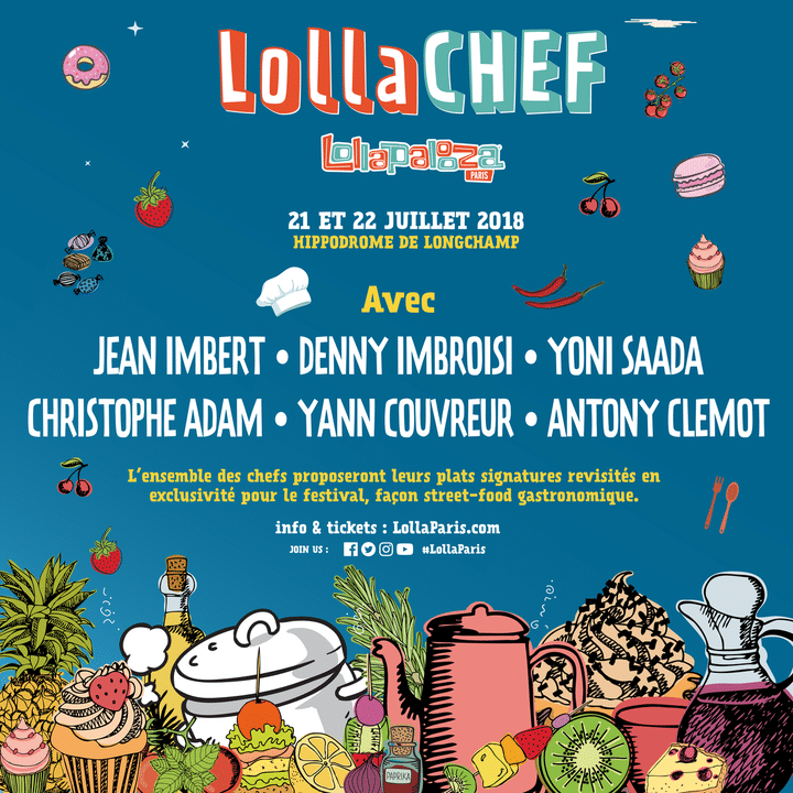 Le line-up... des chefs présents à l'événement. 
 (Lollapalooza Paris)