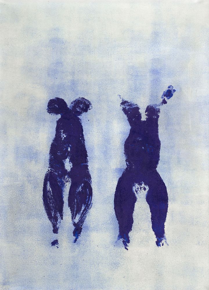 Yves Klein, Anthropométrie (ANT 110), Paris, 1960, papier marouflé sur toile
 (Louvre Abu Dhabi, photographie APF / ADAGP, Paris 2013)