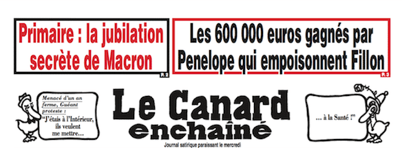 La une du "Canard enchaîné", daté du 25 janvier 2017. ("LE CANARD ENCHAINE")