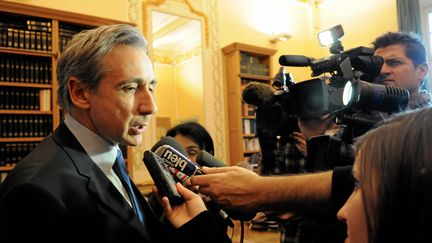 Le procureur de la R&eacute;publique de B&eacute;ziers, Patrick Mah&eacute;, lors d'une conf&eacute;rence de presse le 15 f&eacute;vrier 2012.&nbsp; (PIERRE SALIBA / LE MIDI LIBRE / MAXPPP)