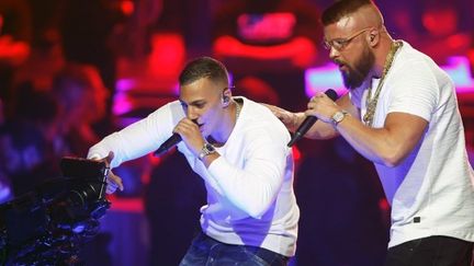 Kollegah et Farid Bang aux "ECHOs", le principal prix de musique en Allemagne (12 avril 2018)
 (AXEL SCHMIDT / AFP)