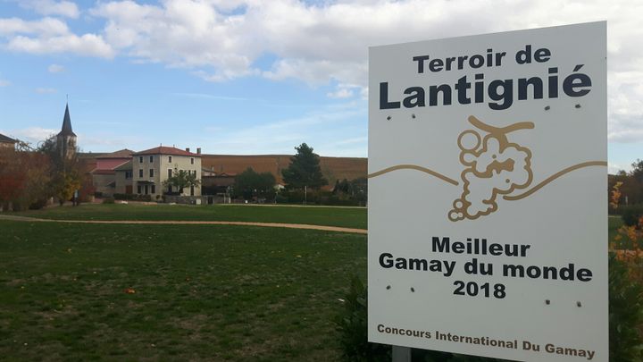 A l'entrée du village de Lantignié, dans le Beaujolais. (GUILLAUME GAVEN/RADIOFRANCE)