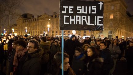 Place de la République, à Paris, le 8 janvier dans la soirée.
 (ROMUALD MEIGNEUX/SIPA)