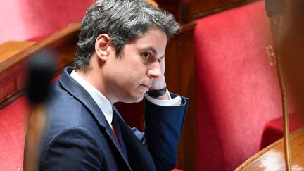 Le Premier ministre Gabriel Attal à l'Assemblée nationale, le 3 avril 2024. (BERTRAND GUAY / AFP)