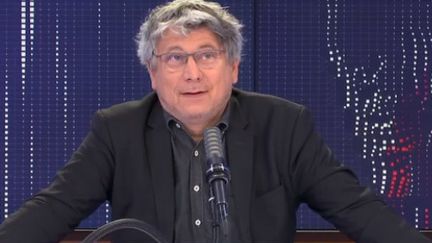 Eric Coquerel,&nbsp;député La France insoumise de Seine-Saint-Denis, dans le "8.30 franceinfo", dimanche 18 avril 2021 (FRANCEINFO / RADIOFRANCE)