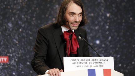 Cédric Villani, député LREM, lors d'un discours en mars 2018.&nbsp; (ETIENNE LAURENT / POOL)