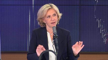 Valérie Pécresse, présidente (Libres !) de la région Ile-de-France était l'invitée du "8h30 franceinfo", le 2 juin 2021. (FRANCEINFO / RADIOFRANCE)