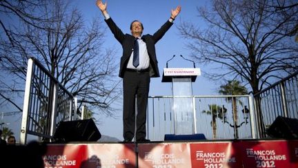 François Hollande à Ajaccio (24 mars 2012) (FRED DUFOUR / AFP)