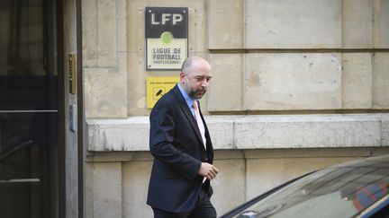 Le propriétaire des Girondins de Bordeaux Gerard Lopez après l'audition face à la DNCG, le 14 juin 2022. (JULIEN DE ROSA / AFP)