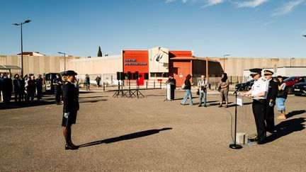 Cérémonie d'installation de la nouvelle directrice du centre pénitentiaire de Perpignan, ce jeudi 5 septembre. (NICOLAS PARENT / MAXPPP)