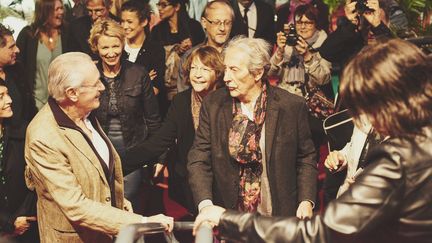 Jean Rochefort et les membres du jury à leur arrivée au Palais des festivals de Dinard (Ille-et-Vilaine) le 30 septembre 2015
 (Festival du film britannique de Dinard)