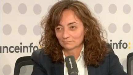 Guislaine David, porte-parole du SNUipp-FSU, principal syndicat du primaire, le 17 janvier 2024 sur franceinfo. (FRANCEINFO / RADIO FRANCE)