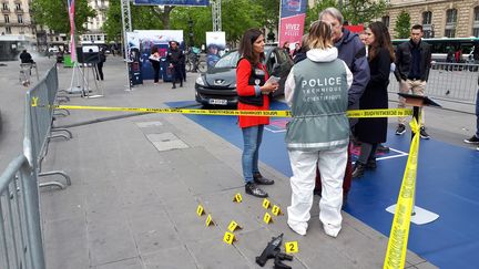 Campagne de recrutement de la police nationale, à Paris, le 10 mai 2019. (BENJAMIN MATHIEU / RADIO FRANCE)