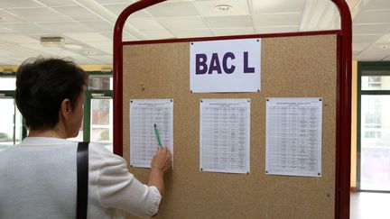 Les résultats du baccalauréat sont affichés au lycée Gabriel-Fauré d'Annecy (Haute-Savoie), le 5 juillet 2017. (MAXPPP)