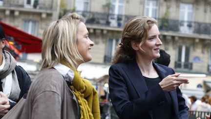 Florence Berthout (à gauche) et&nbsp;Nathalie Kosciusko-Morizet (à droite), en mars 2014. (THOMAS SAMSON / AFP)