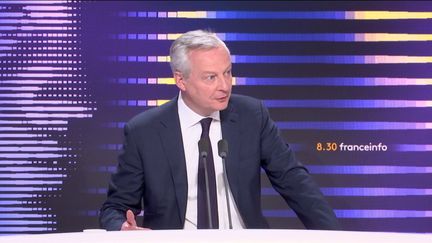 Bruno Le Maire, ministre de l'Économie, était l'invité de franceinfo le 3 mai 2023. (FRANCEINFO / RADIO FRANCE)