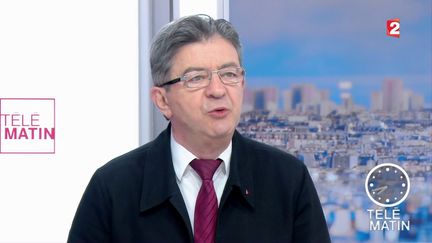 Jean-Luc Mélenchon, leader de la France insoumise, sur France 2, le 31 mai 2017. (FRANCE 2)