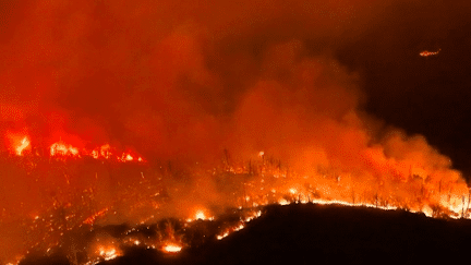 Aux États-Unis, des milliers d'habitants sont contraints de fuir face à la progression des incendies en Californie. Plus de 1 400 hectares ont déjà brulé, et de nombreuses habitations sont menacées. (France 2)