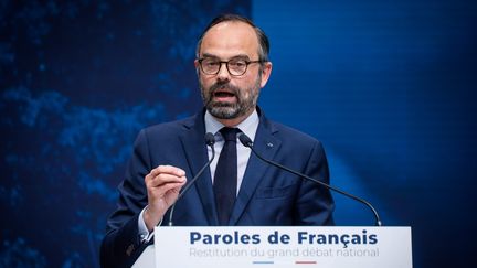 Le Premier ministre Edouard Philippe a présenté la synthèse des contributions du grand débat. (THOMAS PADILLA / MAXPPP)