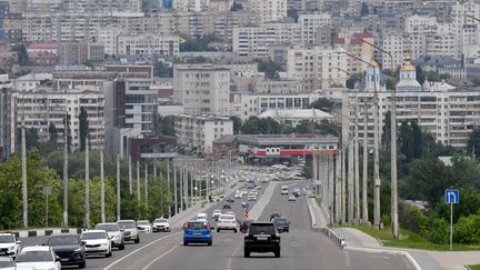 La ville russe de Belgorod, à 40 km de la frontière ukrainienne, le 27 mai 2023. (OLGA MALTSEVA / AFP)