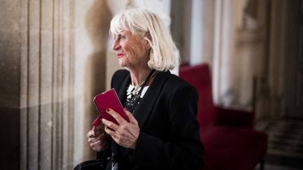 La députée RN du Pas-de-Calais Christine Engrand à l'Assemblée nationale, à Paris, le 3 octobre 2023. (ARTHUR N. ORCHARD / HANS LUCAS / AFP)