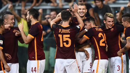 La joie des joueurs de l'AS Roma