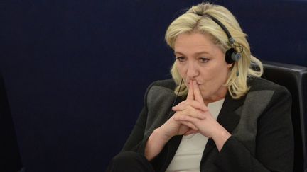 Marine Le Pen, au Parlement européen, à Strasbourg, le 11 mars 2015. (PATRICK SEEGER / MAXPPP)