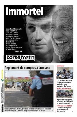 La une de "Corse Matin", le 7 septembre 2021. (CORSE MATIN)