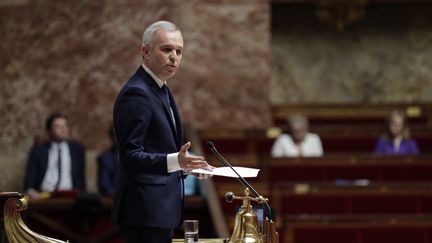 François de Rugy lors de son discours de fin de session parlementaire à l'Assemblée nationale. (THOMAS SAMSON / AFP)