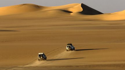 Le nord du Sahara était, il y a 10 000 ans, une vaste savane parsemée de lacs et de rivière. Photo prise dans le désert libyen, dans la région d'Al-Kufrah. (PHILIPPE ROY / PHILIPPE ROY)