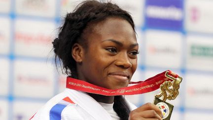 Clarisse Agbegnenou,&nbsp;championne du monde 2018 de judo en catégorie moins de 63 kilos. (ZURAB KURTSIKIDZE / MAXPPP)