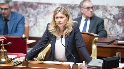 Yaël Braun-Pivet, présidente de l'Assemblée nationale, le 6 juillet 2022, à Paris. (PHILIP ROCK / ANADOLU AGENCY / AFP)