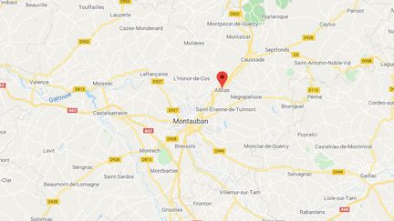 Le corps de l'homme décapité avait été retrouvé&nbsp;par un promeneur vendredi 24 décembre sur le bord d'une route départementale d'Albias (Tarne-et-Garonne).&nbsp; (GOOGLE MAPS / FRANCEINFO)